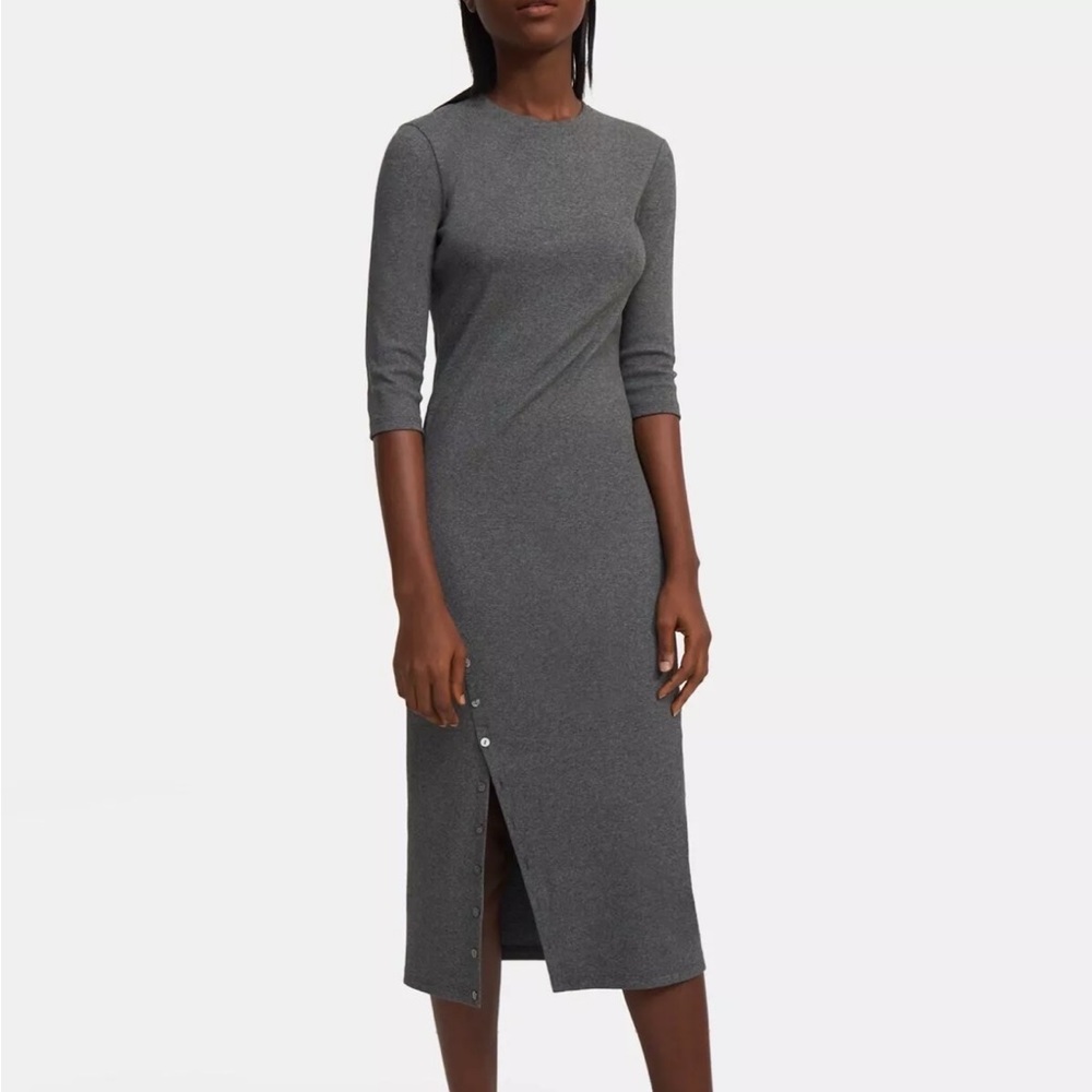 Theory Side Slit Midi Dress